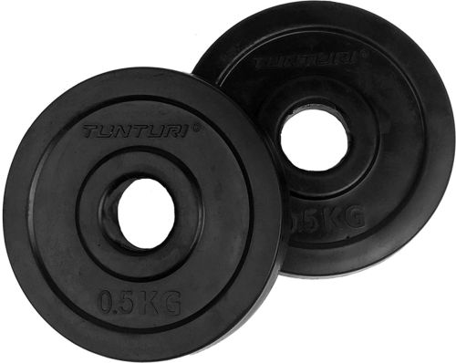 Tunturi Halterschijven - Halter gewichten - 2x0,5kg - 30mm - Rubber
