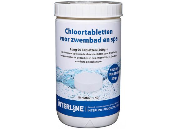 Chloortabletten voor zwembad | Long90 200gram/1kg