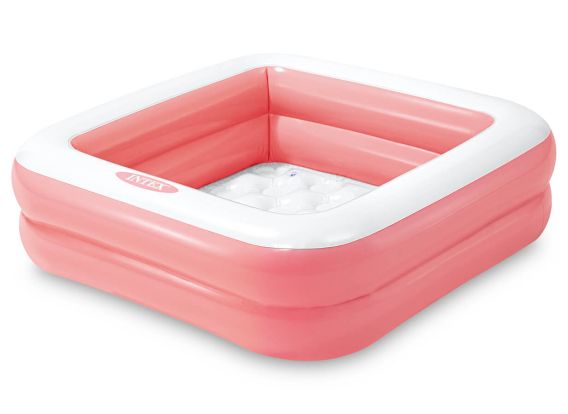 Vierkant opblaasbaar babyzwembad roze