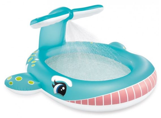 Walvis zwembad met watersproeier
