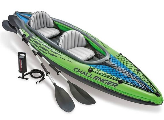 Intex Challenger K2 opblaasbare kajak | 2-persoons kajak | Incl. peddels en pomp