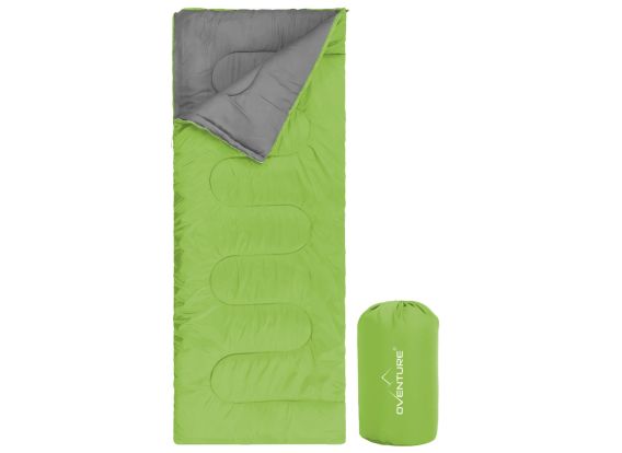 Oventure slaapzak SleepPlus - groen | 3-seizoenen slaapzak | Comfortabel tot 8 °C | Voor kamperen, logeren en festivals