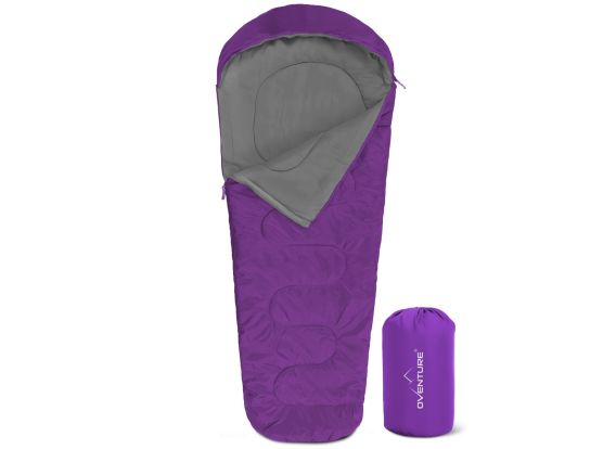 Oventure mummy slaapzak SleepPlus – paars | Comfort tot 6 °C | Lichtgewicht en compact | Voor kamperen en backpacken