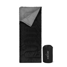 Oventure slaapzak SleepPlus - zwart | 3-seizoenen slaapzak | Comfortabel tot 8 °C | Voor kamperen, logeren en festivals