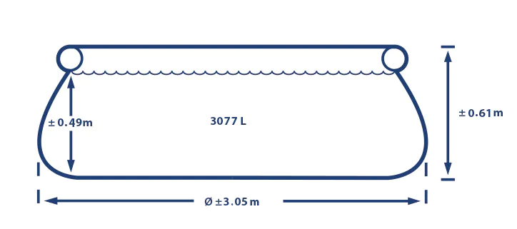 lijntekening Easy Set 305 x 61 Easy Set 305 x 61