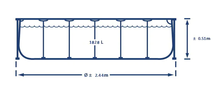 lijntekening Prism Frame 244 x 51 Metal Frame 244 x 51