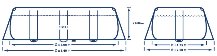 Lijntekening Prism Frame 300 x 175 x 80 cm Prism Frame 300 x 175 x 80 cm